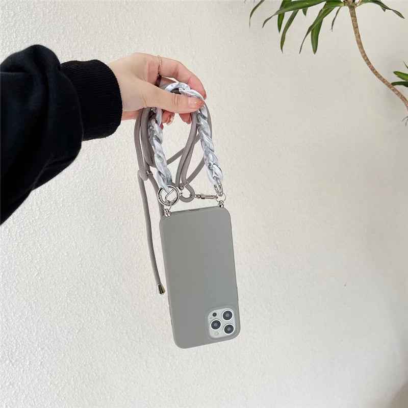 Chain Mobile Phone Case 3 In 1 Cross-body Wrist Strap