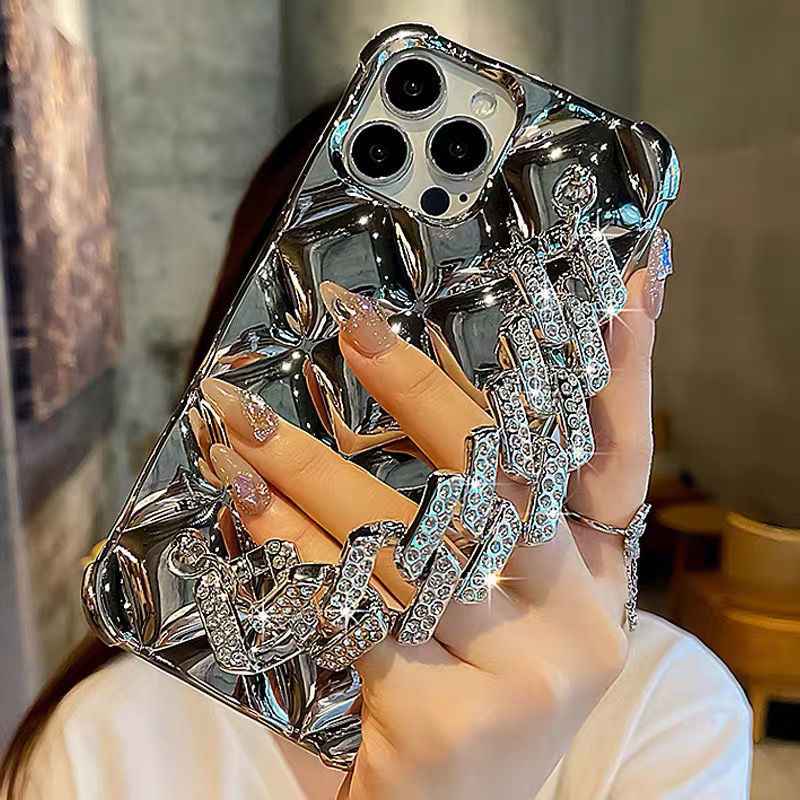 Coque de Téléphone Bracelet de Luxe en Diamants