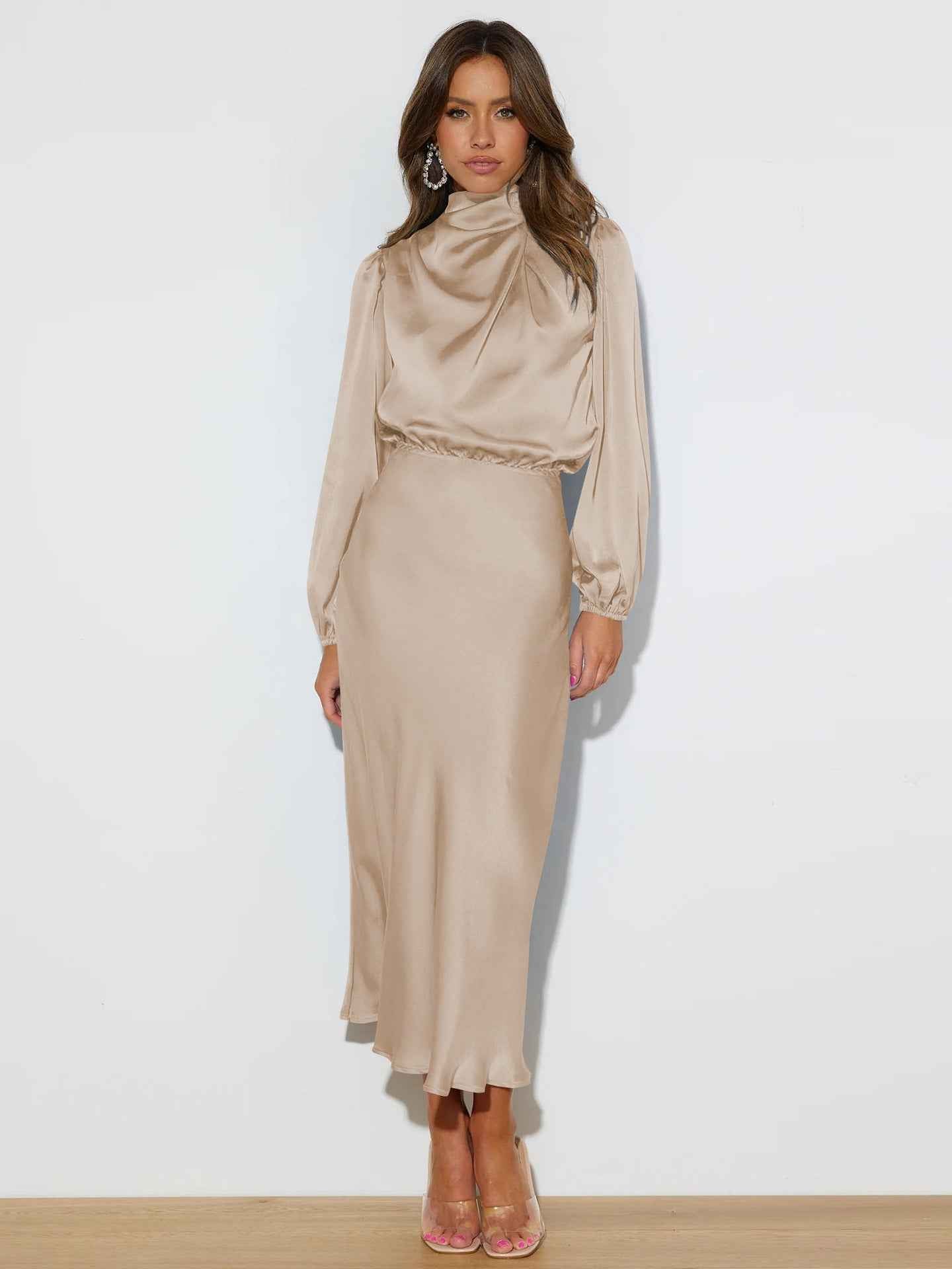 Zinnia® | Robe Halter en Satin Prestige
