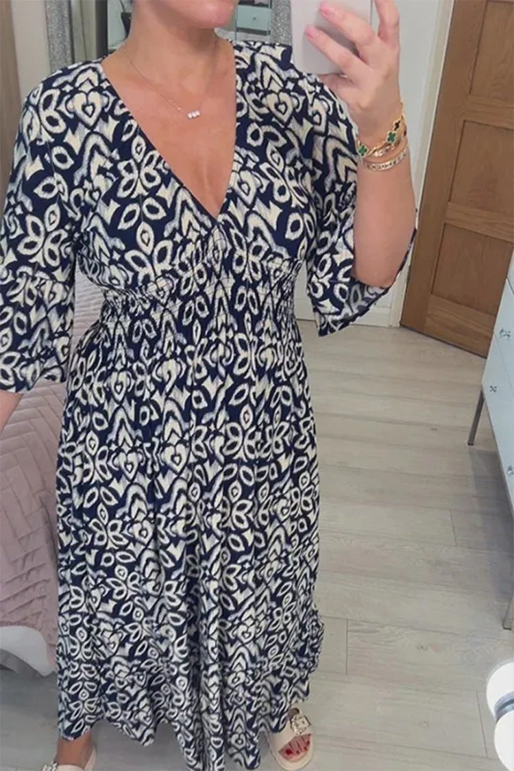 Maërona® | Robe Maxi Chic à Motifs Élégants