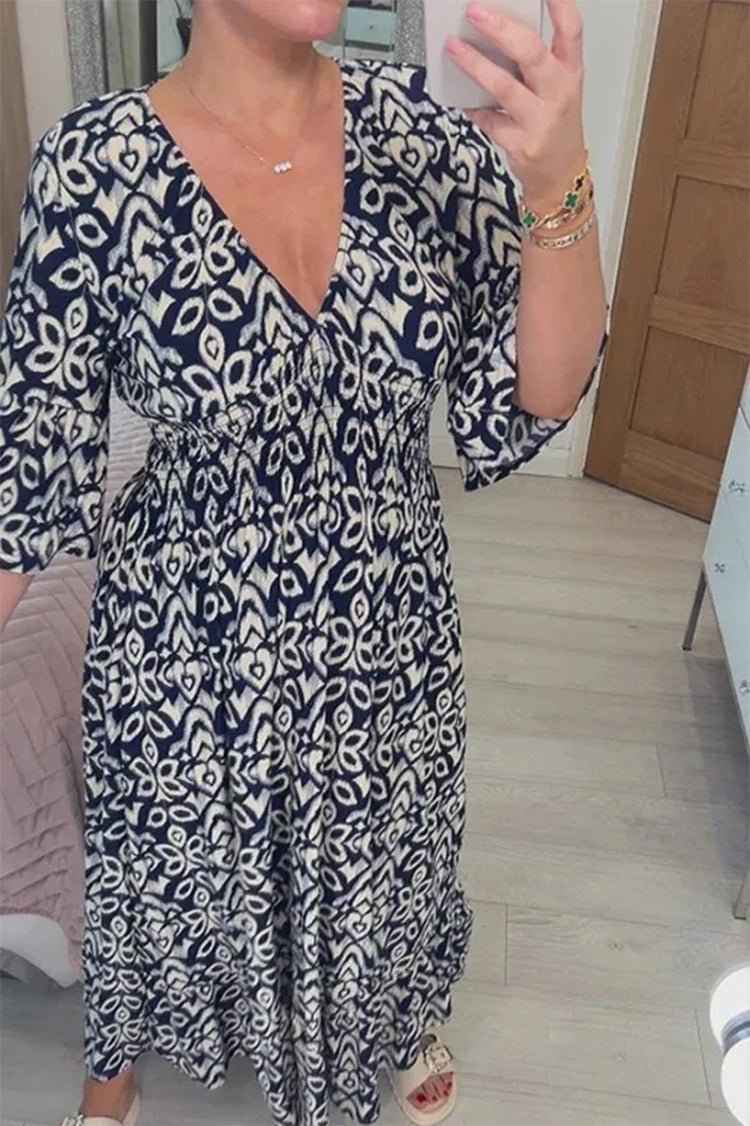 Maërona® | Robe Maxi Chic à Motifs Élégants