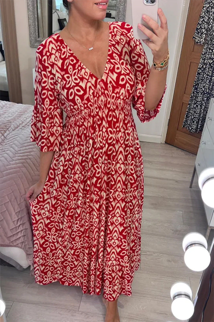 Maërona® | Robe Maxi Chic à Motifs Élégants