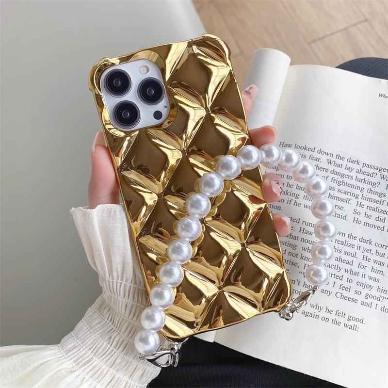Coque de Téléphone Bracelet de Luxe en Diamants