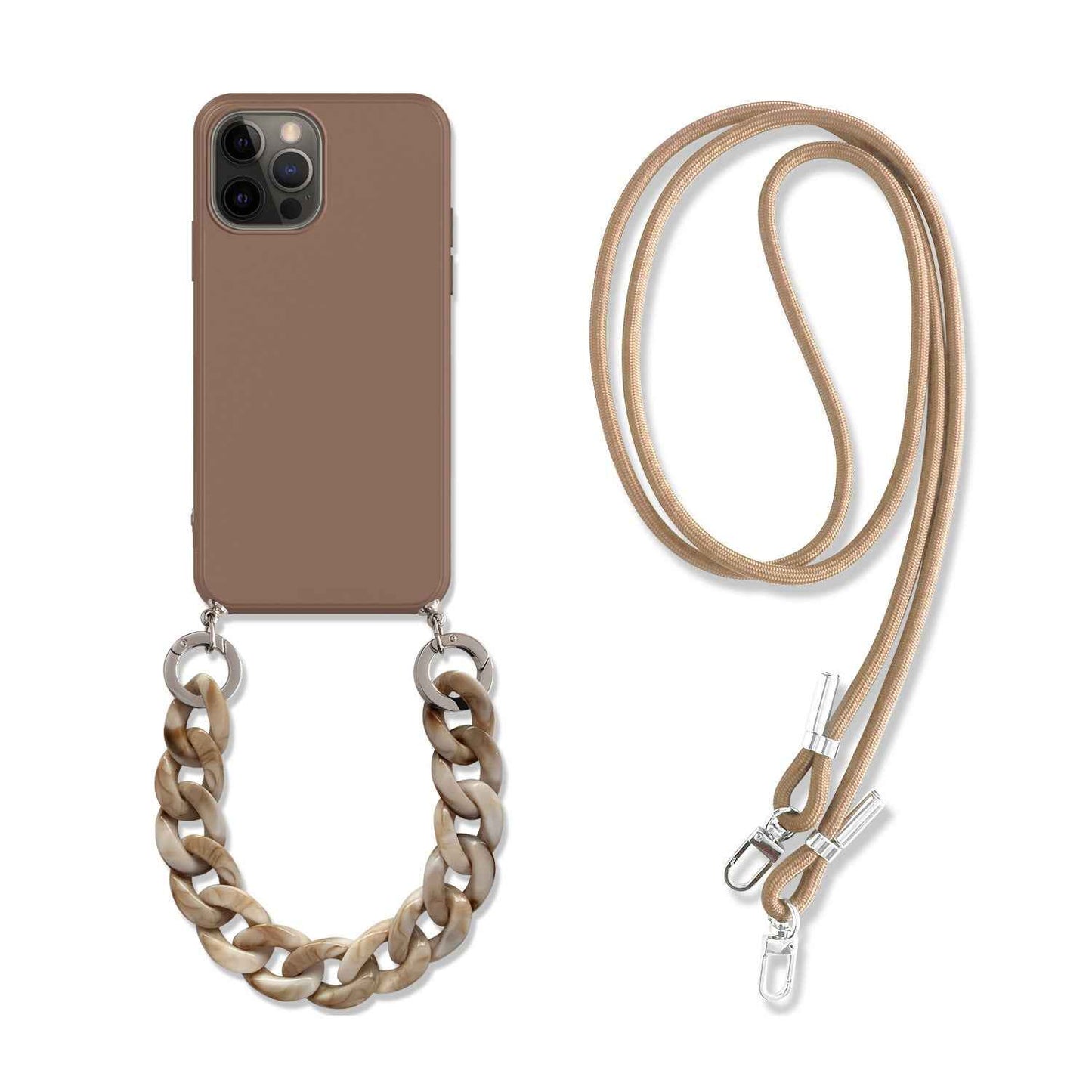 Chain Mobile Phone Case 3 In 1 Cross-body Wrist Strap