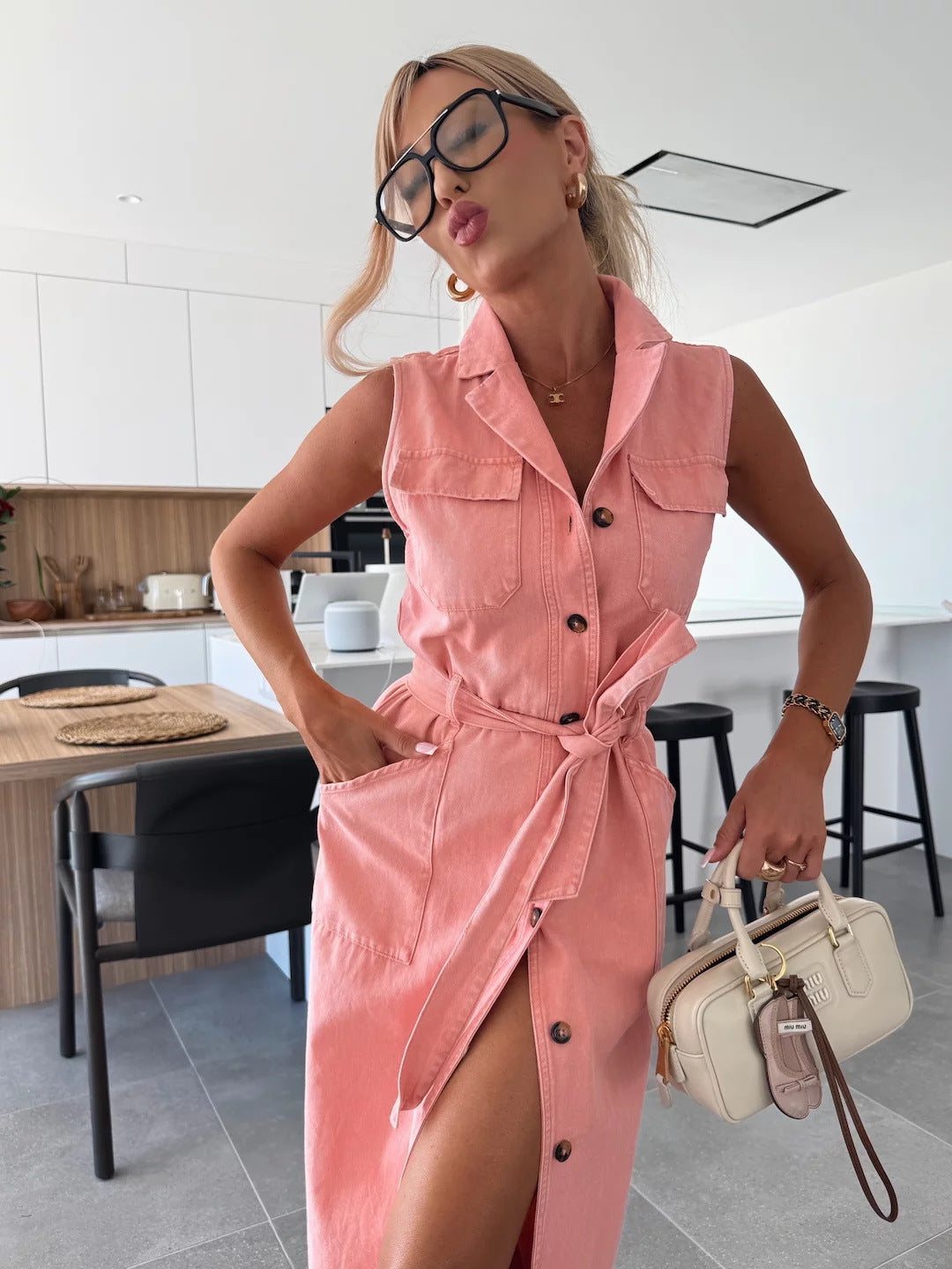 Selvaggia® | Robe Chemise Denim Élégance Urbaine