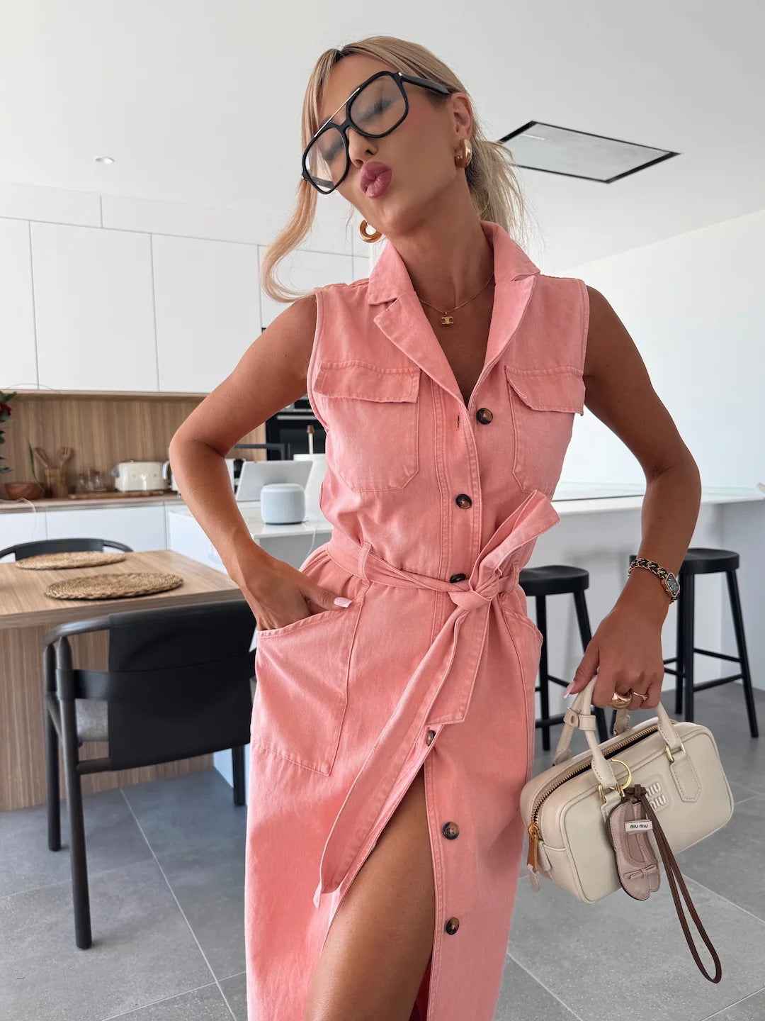 Selvaggia® | Robe Chemise Denim Élégance Urbaine