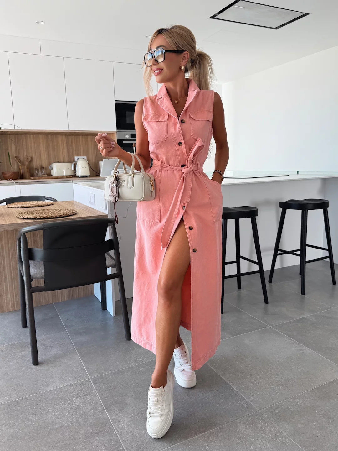 Selvaggia® | Robe Chemise Denim Élégance Urbaine