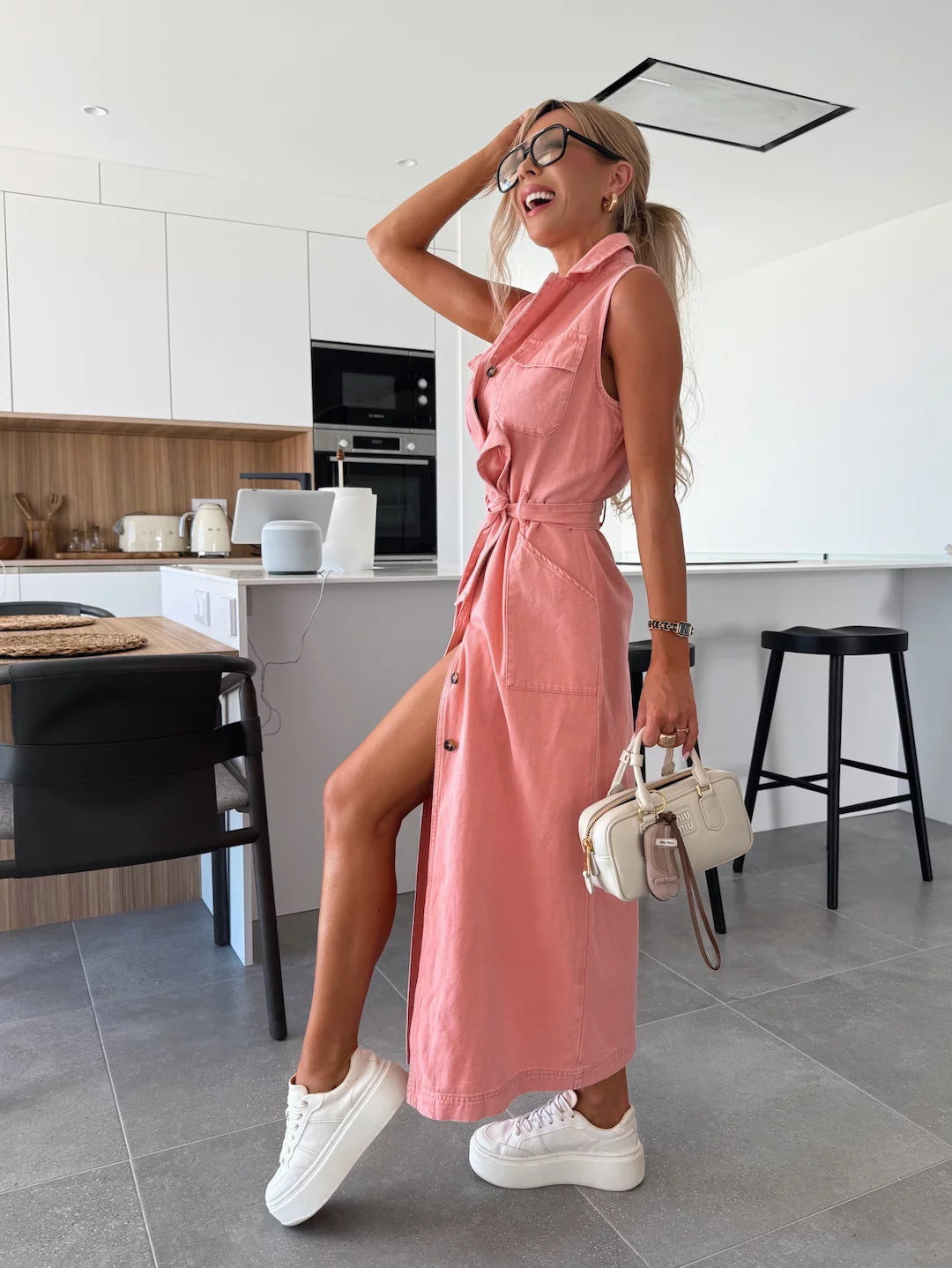 Selvaggia® | Robe Chemise Denim Élégance Urbaine