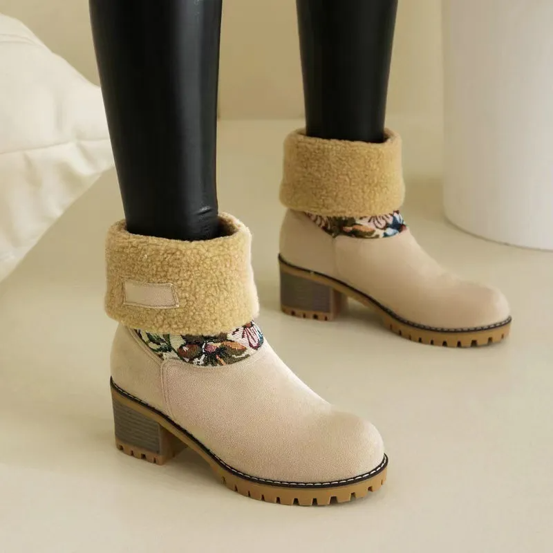 Amara® | Bottes Hivernales Brodées de Fleurs