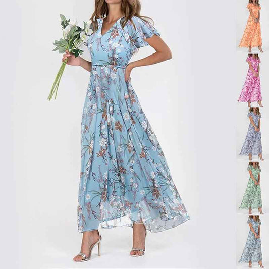 Adoptez le Style Parisien Chic : Floréane® Robe Longue Évasée à Imprimé Floral pour Sublimer Vos Tenues Automne Hiver 2025 - parlezmode.com