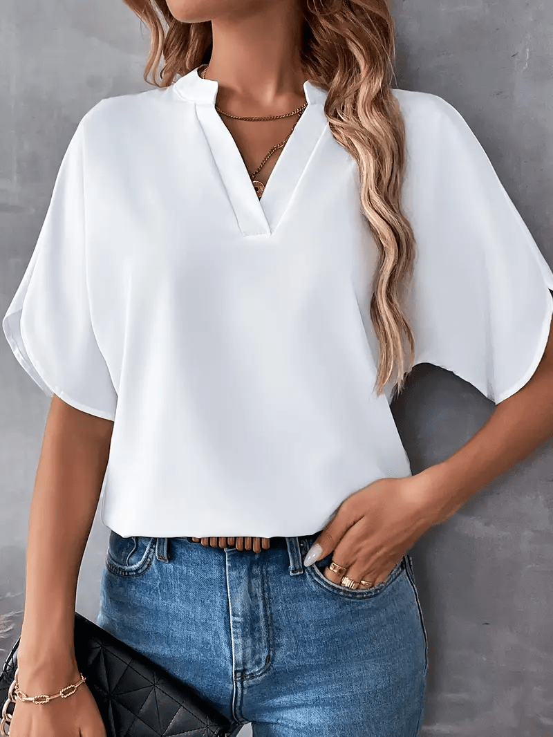Élysane® | Haut Chiffon V Col Raffiné d’Été