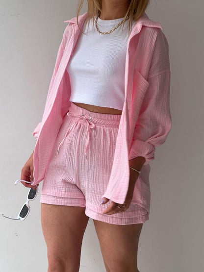 Rosavina® | Set Chic en Coton Gaufré Printemps-Été