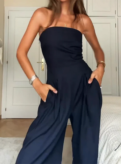 Celvarya® | Combinaison Bustier Évasée Élégance Nocturne