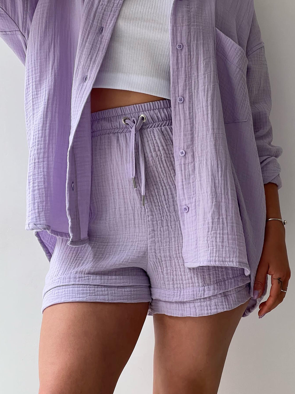 Rosavina® | Set Chic en Coton Gaufré Printemps-Été