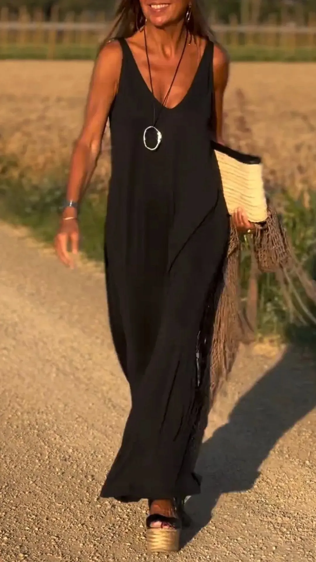 Sereluna® | Robe Longue à Bretelles Style Décontracté Chic