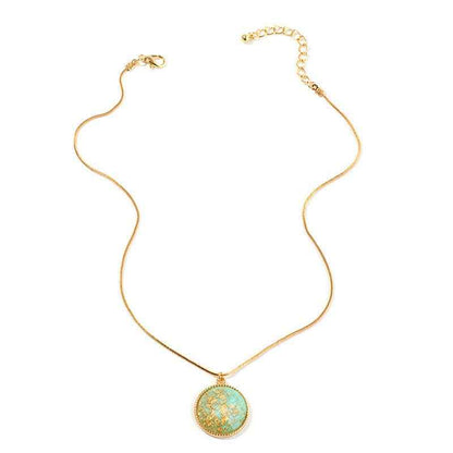 New Fashion Gold Foil Pendant Retro Color Hemisphere Necklace