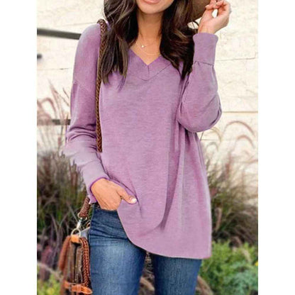 V-neck loose blouse