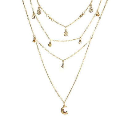 European And American Popular New Fashion Gold-plated Moon Star Necklace
