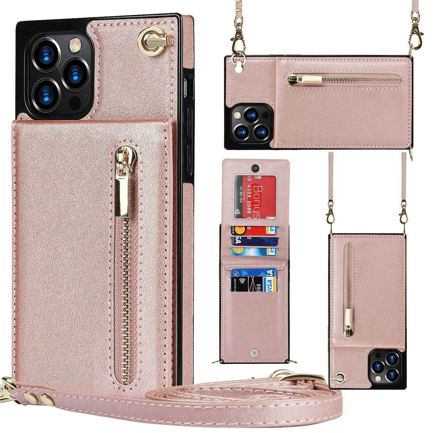 Coque de Téléphone à Fermeture Éclair – Bandoulière Chic