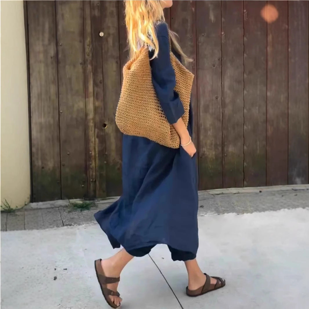 Nivalora® | Ensemble Décontracté Élégant 2 Pièces Col V & Pantalon Large