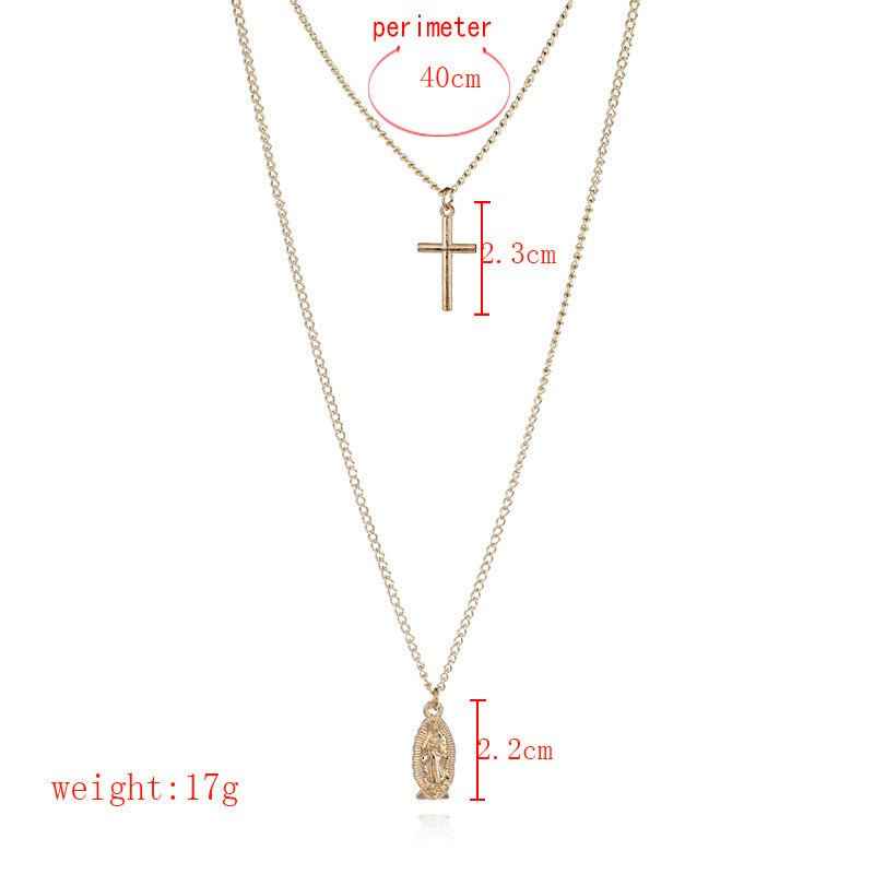 Fashion simple gold-plated Madonna cross necklace