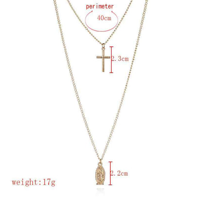 Fashion simple gold-plated Madonna cross necklace