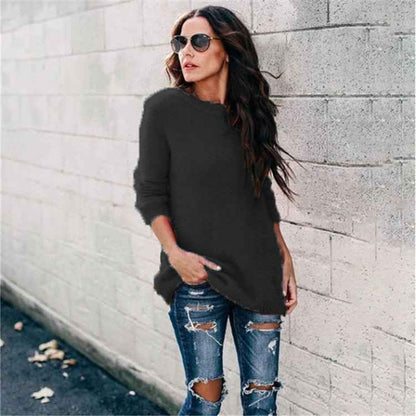 Pull tricoté à coutures – Nouvelle collection automne pour femme