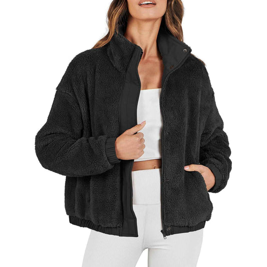 Veste décontractée ample en peluche douce et chaude