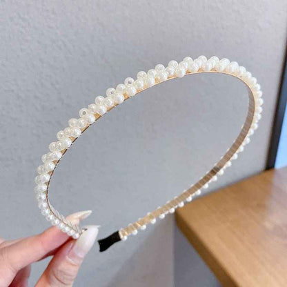 Sen Simple Pearl Thin Headband Hair Accessories Headband