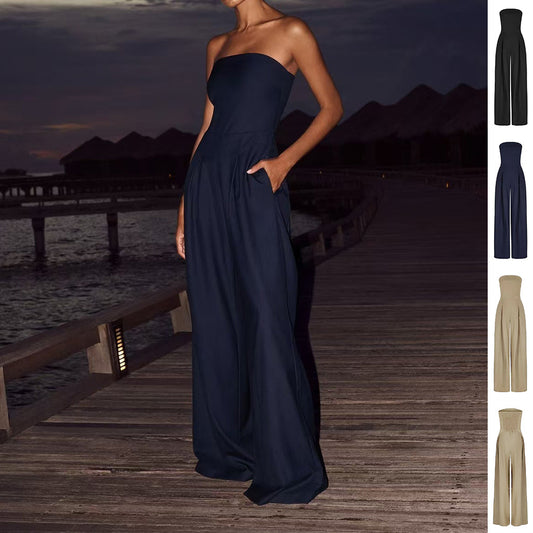 Celvarya® | Combinaison Bustier Évasée Élégance Nocturne