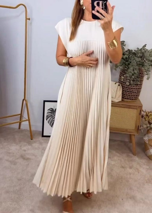 Elévara® | Robe Longue Plissée Sans Manches Élégance d’Été