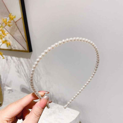 Sen Simple Pearl Thin Headband Hair Accessories Headband