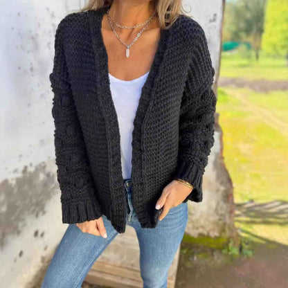 Cardigan d’hiver uni et élégant pour femme