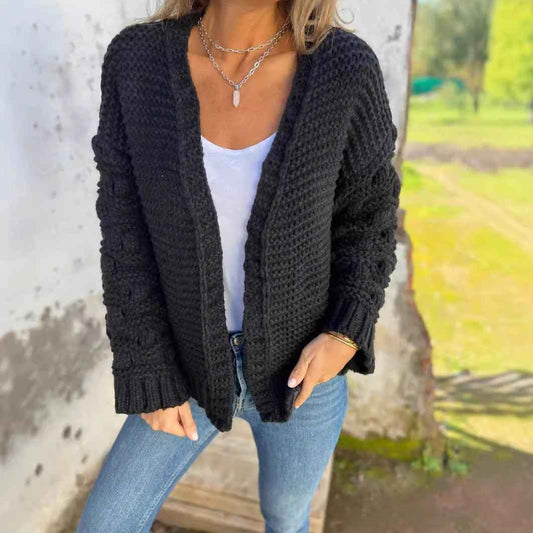 Cardigan d’hiver uni et élégant pour femme