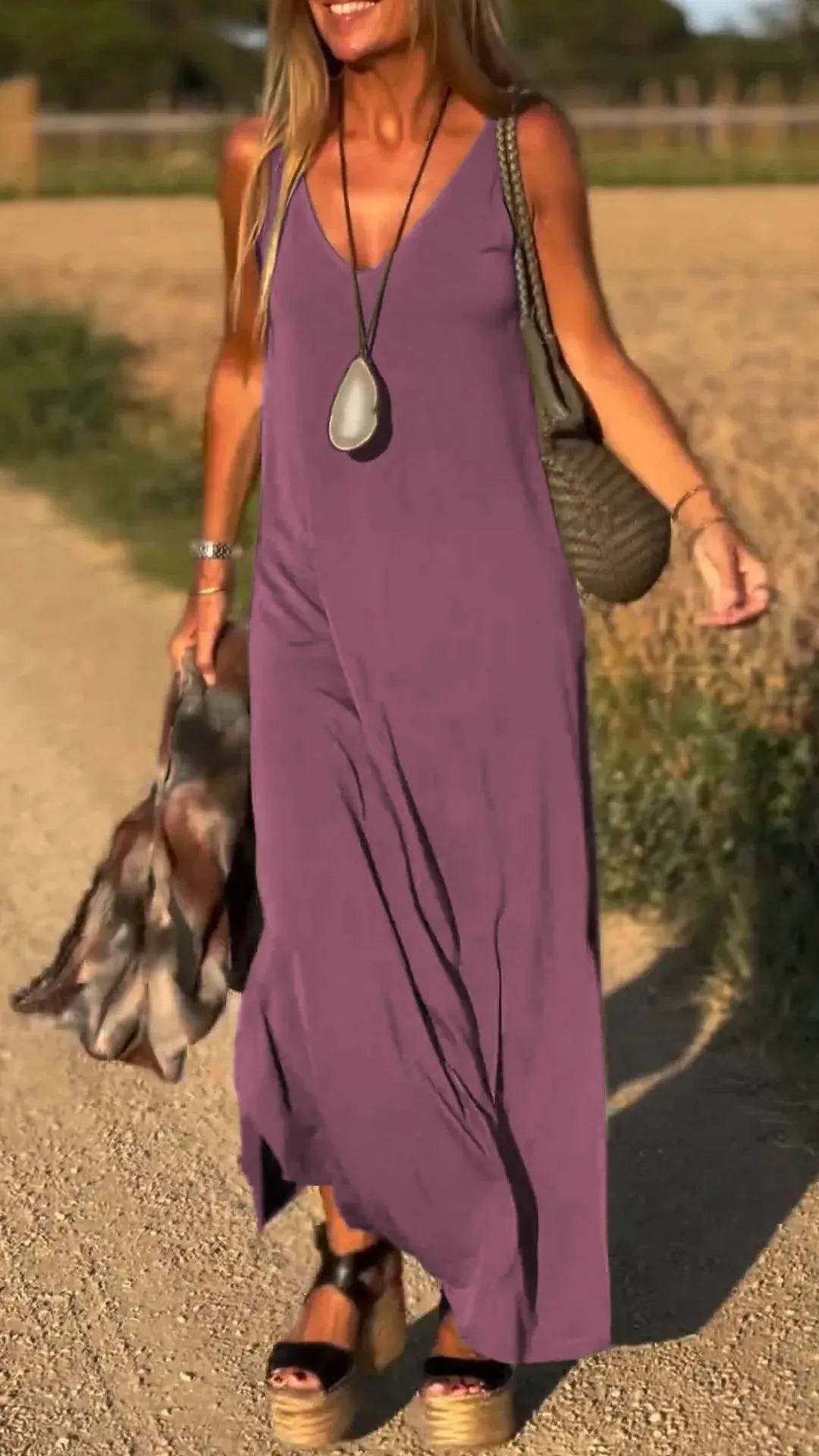 Sereluna® | Robe Longue à Bretelles Style Décontracté Chic