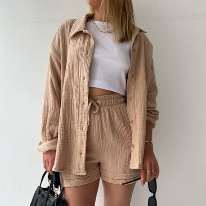 Rosavina® | Set Chic en Coton Gaufré Printemps-Été