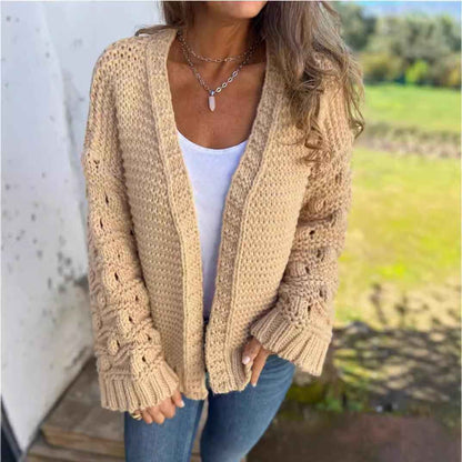 Cardigan d’hiver uni et élégant pour femme