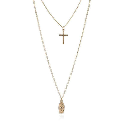 Fashion simple gold-plated Madonna cross necklace