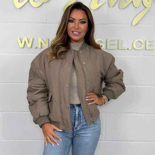 Veste aviateur femme zippée et matelassée en coton