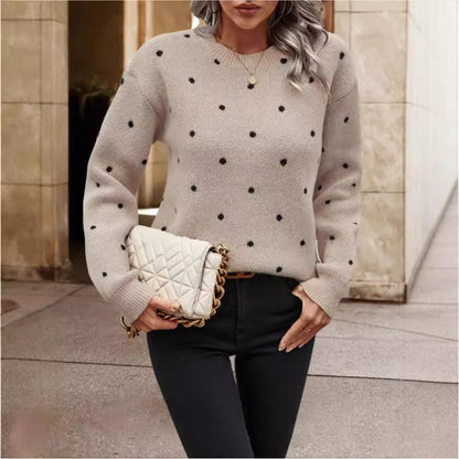 Celestia® | Pull Jacquard à Pois Élégant