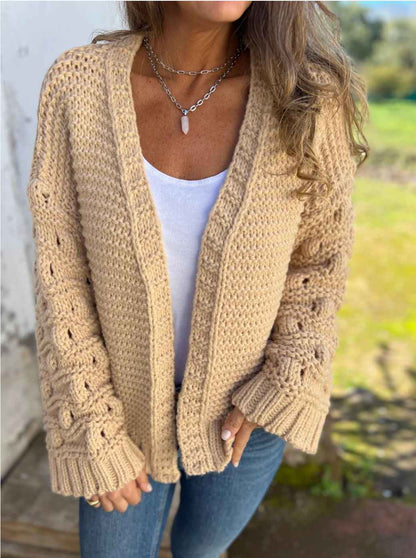 Cardigan d’hiver uni et élégant pour femme