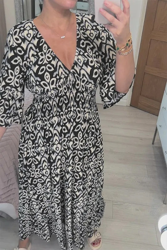Maërona® | Robe Maxi Chic à Motifs Élégants