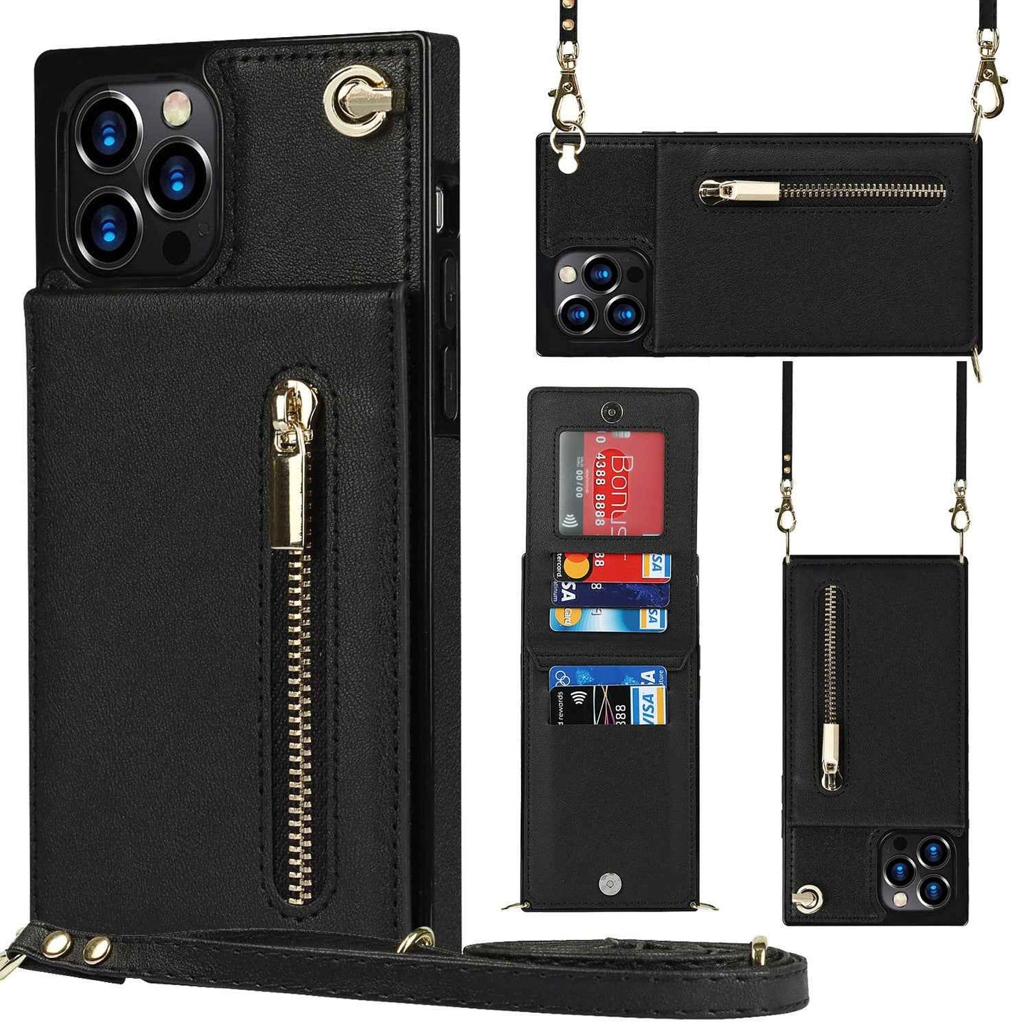 Coque de Téléphone à Fermeture Éclair – Bandoulière Chic