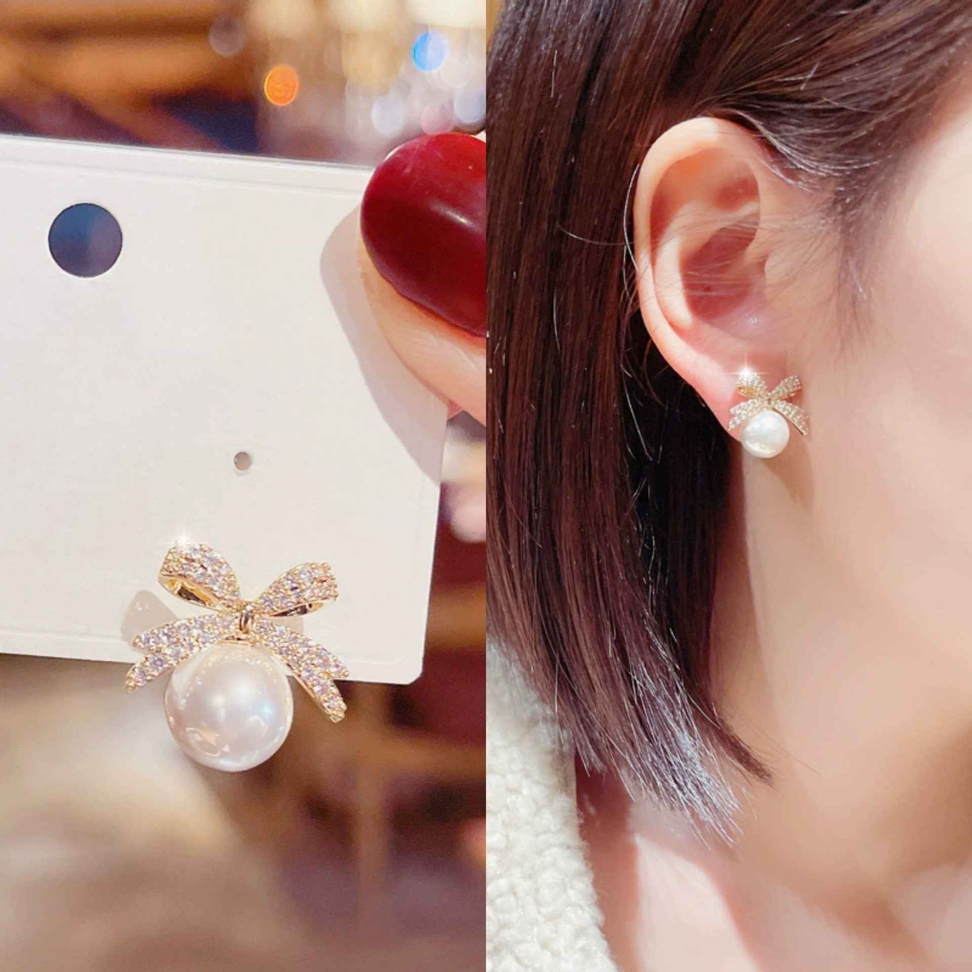 Bow Fashion Personality Ear Stud Women