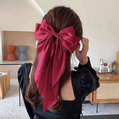 Big Bow Hairpin Red Headwear Women