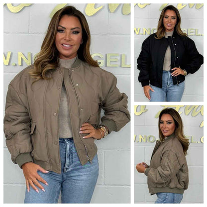 Veste aviateur femme zippée et matelassée en coton