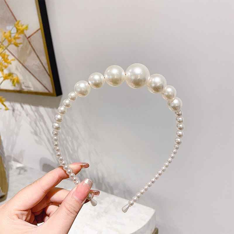 Sen Simple Pearl Thin Headband Hair Accessories Headband