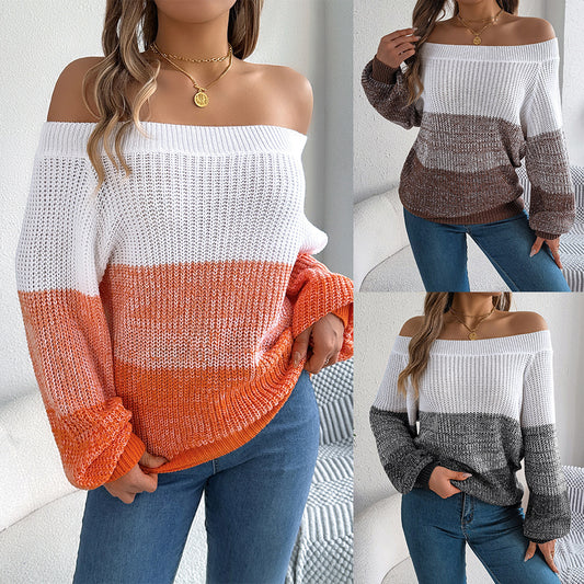 Solea® | Pull Épaules Dénudées Bicolore