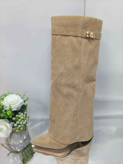 Bottes mi-mollet femme – style cavalier avec boucle