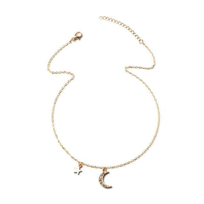European And American Popular New Fashion Gold-plated Moon Star Necklace